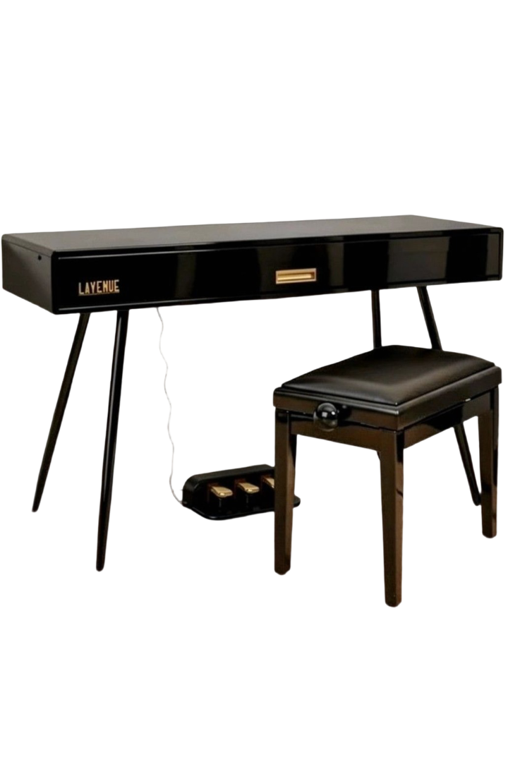 чёрное пианино Cadenza Wood с банкеткой